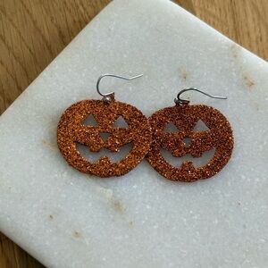 Glittery Pumpkin Earrings